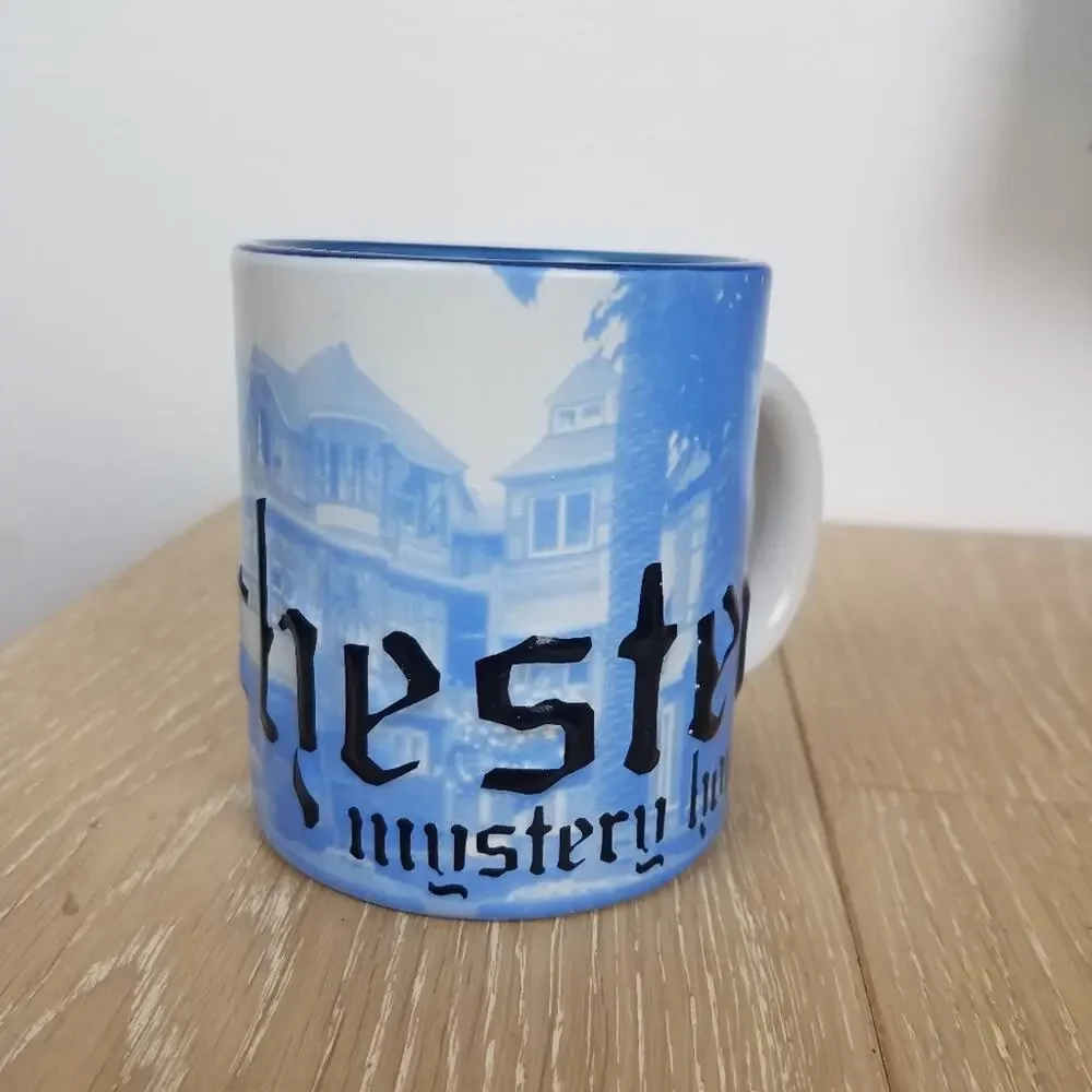 Winchester Mystery House Mug Blue White Cup